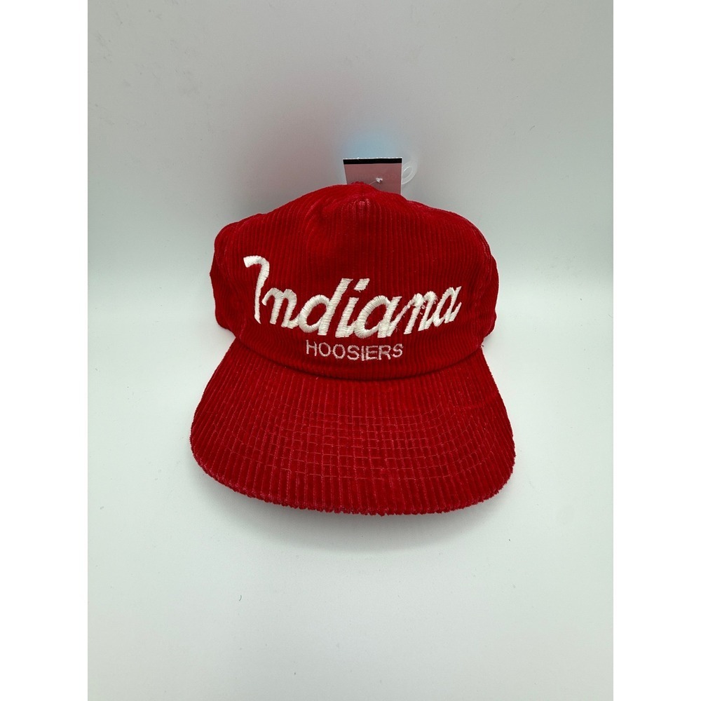 Vintage Indiana Hoosiers Corduroy Hat Cap Red White Collegiate NCAA - Picture 2 of 8